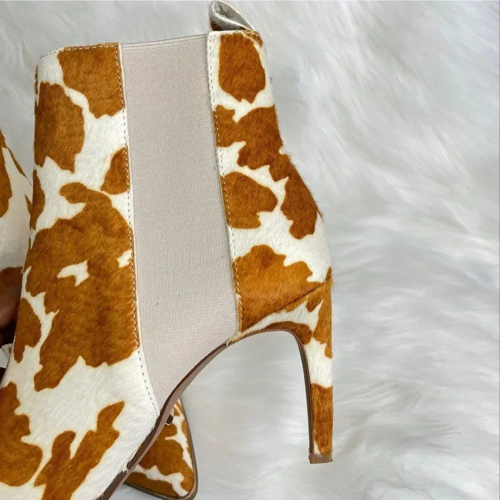 42 Gold Kennsington Cow Print Chelsea Boot/ Booties Size 7 or 37.5 - Picture 11 of 14